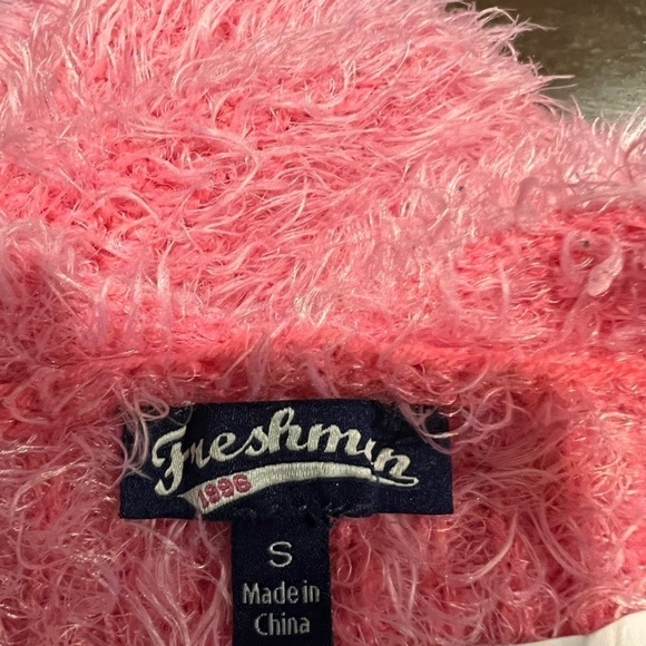 Freshman Women's Pink Long Sleeve Fuzzy Sweater Size S - Picture 8 of 12